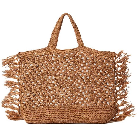 ꧁❤️HOST PICK❤️꧂ BTB LOS ANGELES Jayden Raffia Tote in SAND Color - Picture 7 of 11